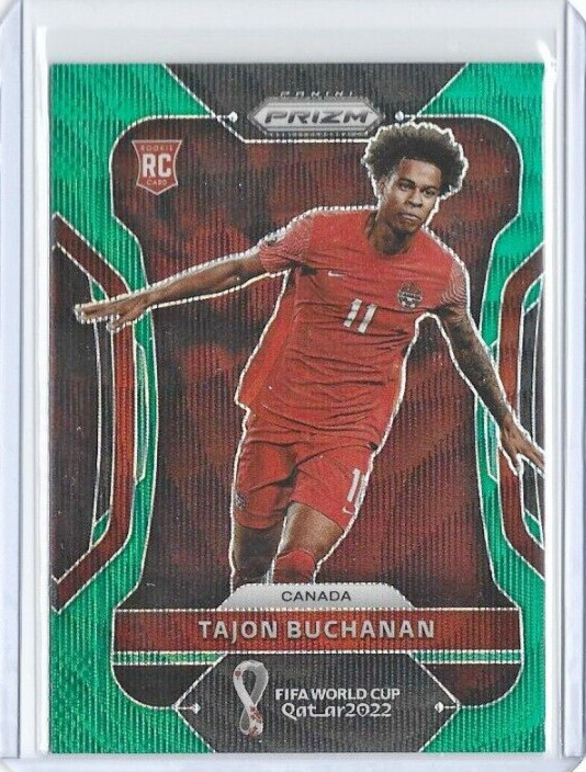 Tajon Buchanan Canada 2022 Panini PRIZM FIFA World Cup Green Wave Rookie #54