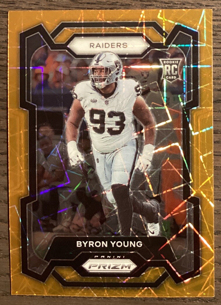 2023 Panini Prizm Byron Young #355 Rookie Orange Lazer! Raiders! #2390