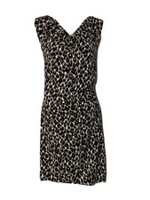 Ann Taylor NEW Size SP Stretch Soft Dress Black Animal Print