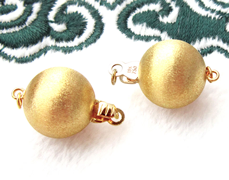 Genuine 14K Yellow Gold Matte Findings For Necklace or Bracelet Clasp 6 - 12mm - Image 4 of 4