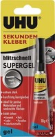 6 Stk. Uhu Sekundenkleber Blitzschnell Supergel 10G Farblos Tube 48720