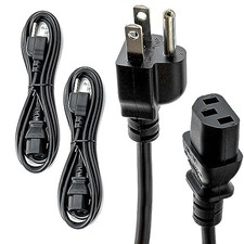 2PK 10FT 16/3 Universal Computer Power Cord, 16AWG, C13, High Power, Black