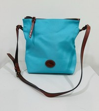 Dooney Bourke Nylon Leather  Blue Crossbody Tote Bag Sachel Large