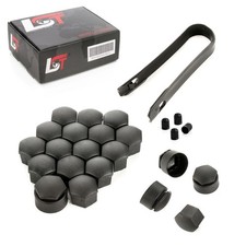 20x Felgen Radschraube Sechskant Kappen 17 mm Schwarz Diebstahlschutz für VOLVO