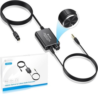 Optischer Audio-DAC Konverter 192kHz 3,5mm Klinke Fernseher