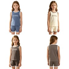 Kids Boys Girls Tracksuit Sportswear Sets Workout Outfit Running 2-piece Shorts