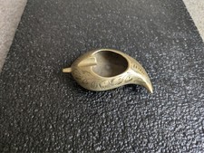ZY India Brass Etched Leaf Shape Ashtray