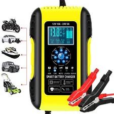 10A Car Battery Charger for Lifepo4 Lead Acid AGM Truck Motorcycle Marine Boat