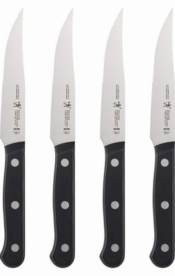 HENCKLES Solution Razor-Sharp Steak Knives, Set Of 4, German Engineered Black