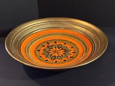 Mid Century Rosenthal Netter Bitossi Orange 12" Display Bowl Italy