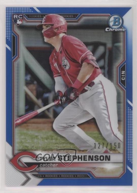 2021 Bowman Chrome Blue Refractor 127/150 Tyler Stephenson #87 0c6