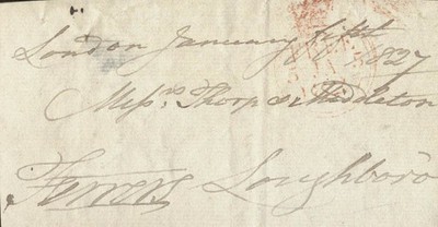 ROBERT (EARL OF FERRERS VII) SHIRLEY - FREE FRANK SIGNED 01/05/1827