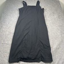 Old Navy Dress Women's 2XL Black Solid Square Neck A-Line Strappy Smocked Midi