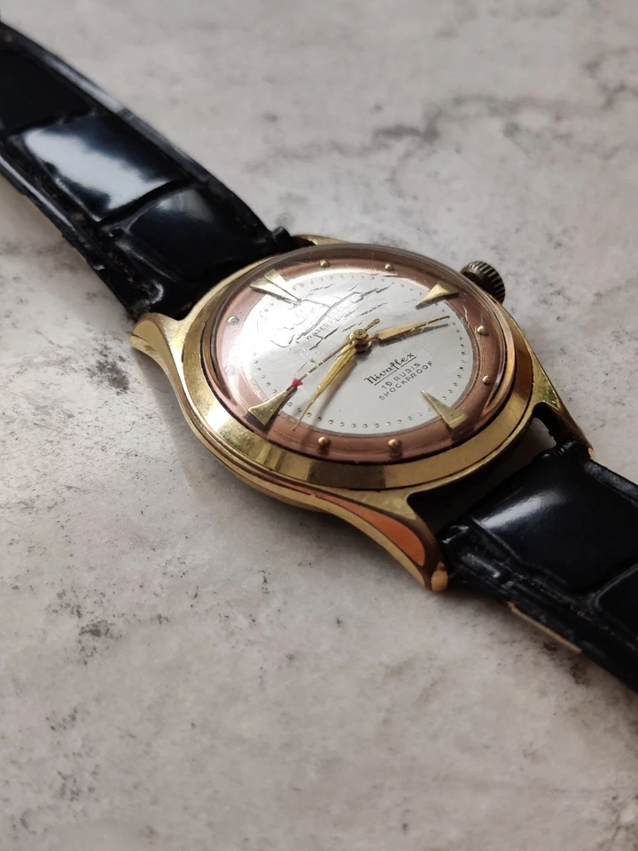 Arctos Parat Vintage Armbanduhr Nivoflex Uhr Vergoldet Mechanisch Handaufzug - Bild 3 von 4