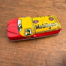 Vintage Toy Tin Litho Friction Mobilgas Oil Truck Nakamura Toy Japan
