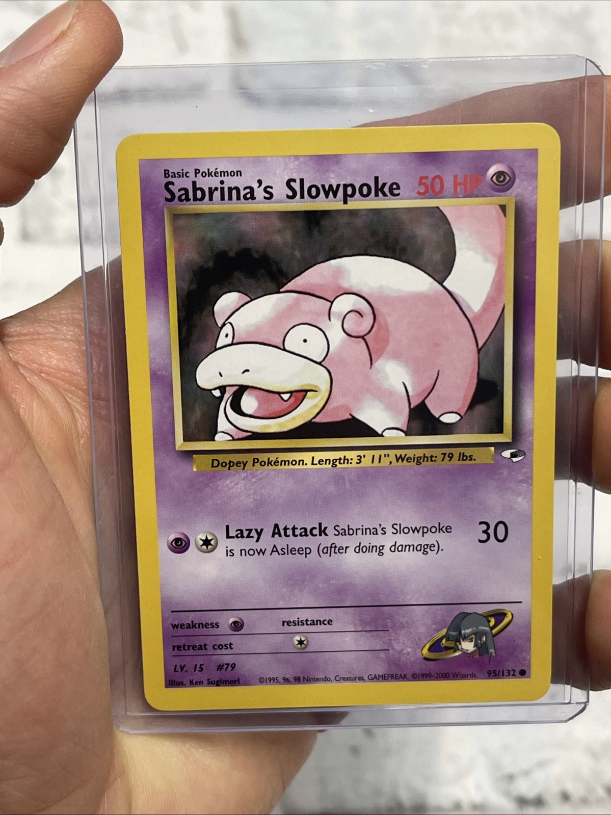 Sabrina's Slowpoke 95/132 - Gym Heroes Unlimited Edition - WOTC Pokemon Card NM