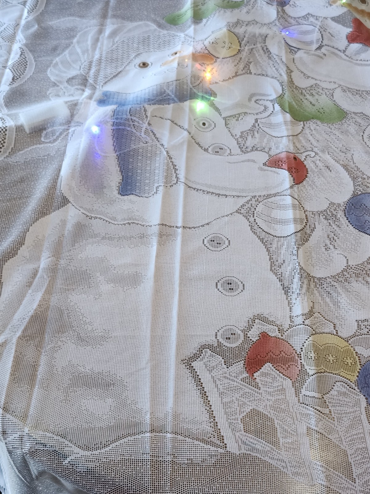 Christmas Décor Lace Polyester Lighted Door Panel 40" X 84" UNUSED Snowmen ⛄️ 