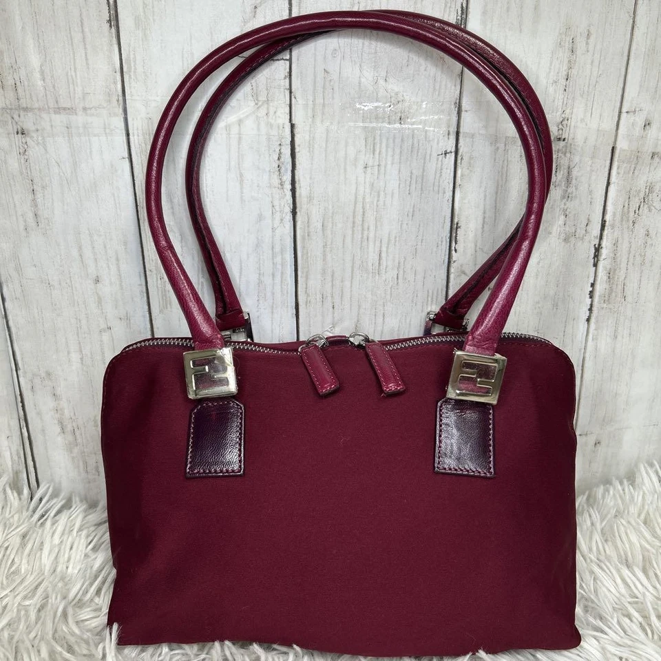 Bolso de Mano Fendi Lona Auténtico Rojo Mujer Italia 124103 Foto 2 de 4