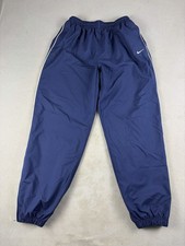 Vintage Nike Windbreaker Pants Men size Large Blue Mesh Lined Joggers Swoosh Y2k