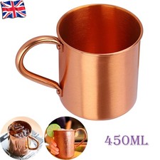 450ML Pure Copper Mug Cup for Moscow Mule Coffee Drinking Beer Cocktail Camping