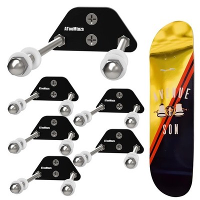 Skateboard Wall Mount Display(6 Packs)-Aluminum Ramp Shape Skateboard Deck Wa...