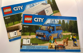Lego CiTY - 60117 Van & Caravan complete parts, missing 2 stickers w instruction