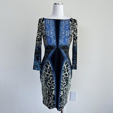 Roberto Cavalli Dress 6 Blue Black Baroque Luxury Hollywood Glam Y2K Maximalist