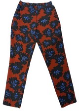 J. CREW Women’s High Rise Trouser Pants Floral Print Sz 2 Red Blue Boho Preppy
