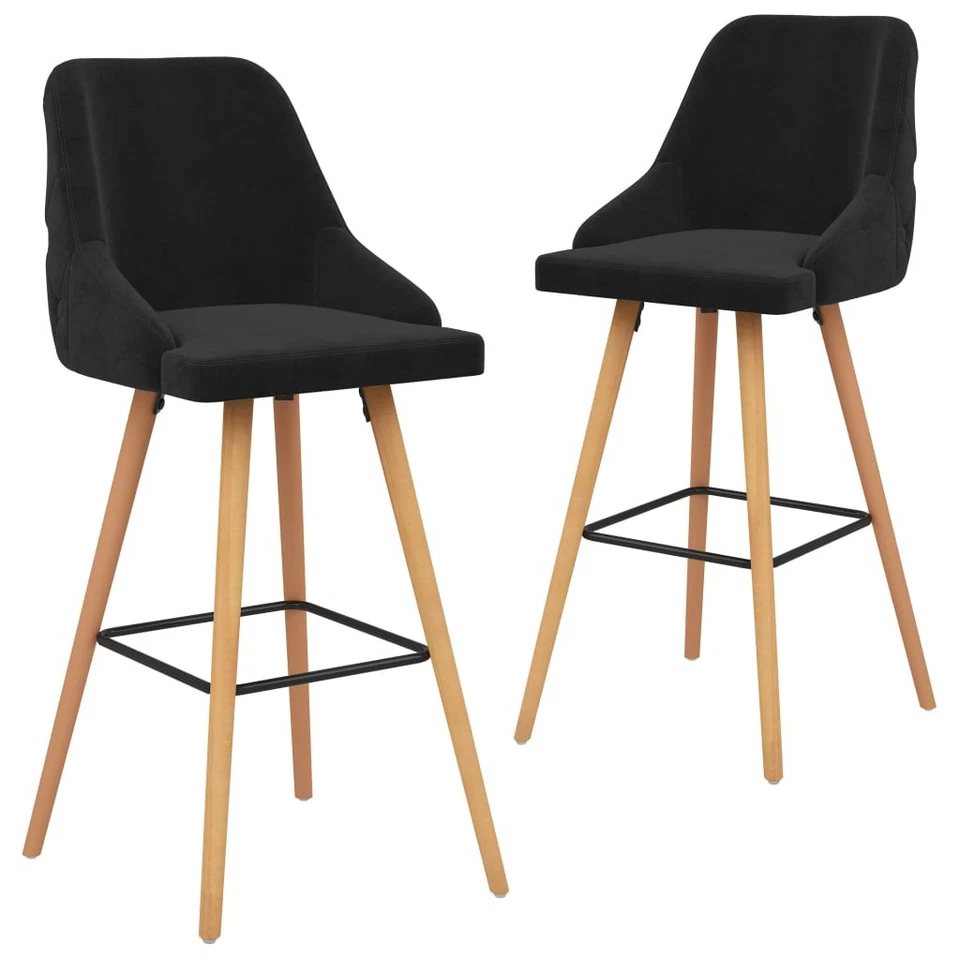 2x Taburetes de Cocina Terciopelo Asiento Mobiliario Muebles Multicolor vidaXL - Imagen 2 de 4