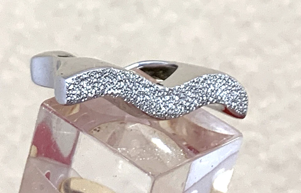 ANELLO PIANEGONDA A ONDA IN ARGENTO 925 LUCIDO E SUPERFICIE BRILLANTINATA MIS 11 - Immagine 3 di 4