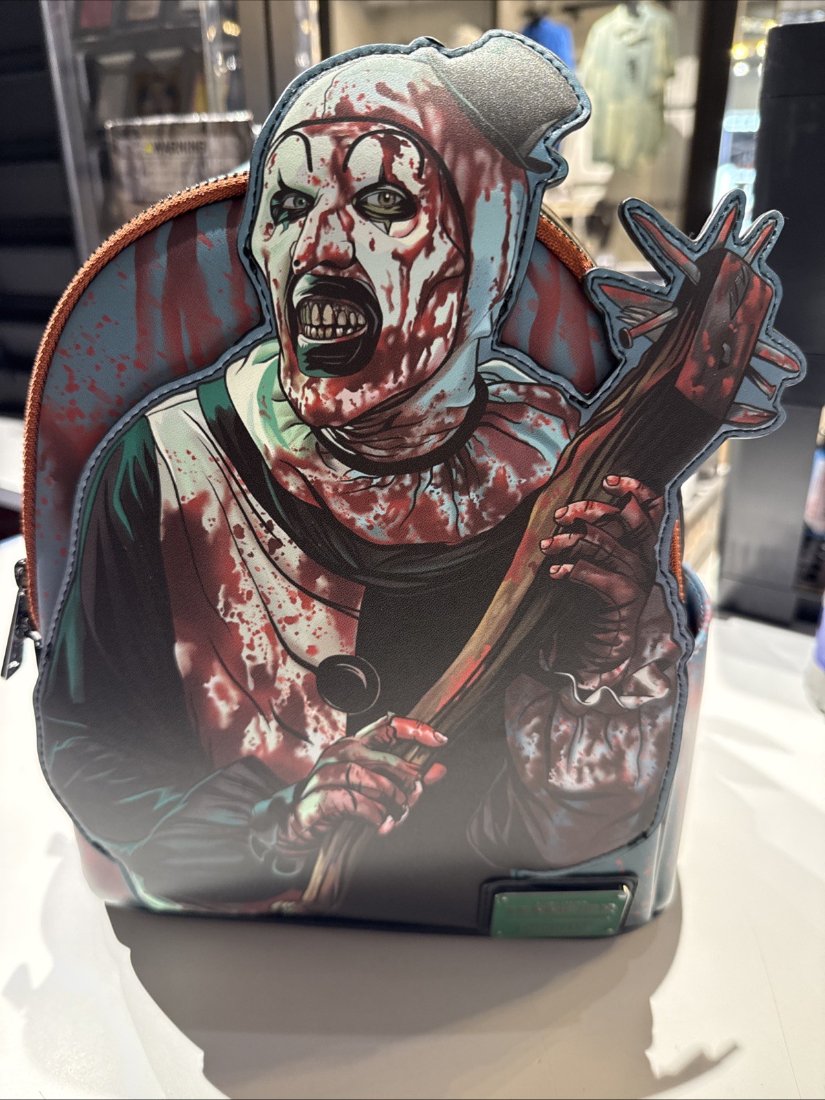 Terrifier Art The Clown Blood Splatter Glow in Dark Mini BackPack EE Loungefly