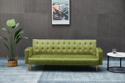 Convertible Futon Sofa Bed, 75 Velvet Fabric Futons Loveseat