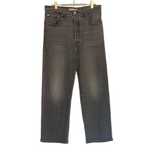 Levi's Premium Ribcage Straight Ankle Jeans Women's Size 30 Gray Wash Denim