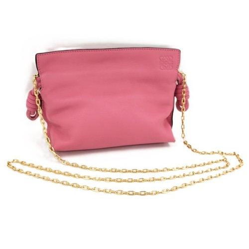 Loewe Flamenco Clutch Nano Shoulder Bag Anagram Leather Used SKAI-0