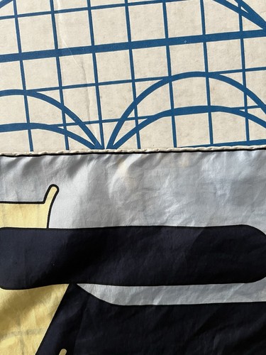 "Bufanda cuadrada Pierre Cardin 30"" vintage años 70 estampado abstracto mod amarillo azul rojo" - Imagen 3 de 5