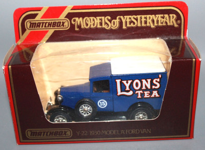 MATCHBOX MODELS OF YESTERYEAR Y-22 1930 MODEL A FORD VAN LYONS TEE BOXED