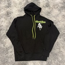Ghost Face Hoodie Mens Small Black Horror Movie Graphic Pullover