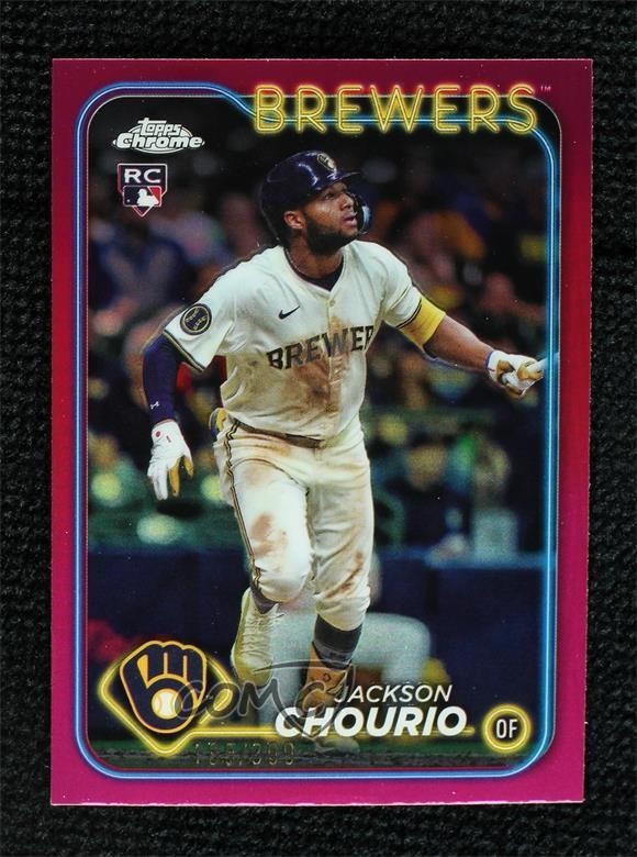 2024 Topps Chrome Update Magenta Refractor /399 Jackson Chourio #USC18 Rookie RC