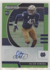 2020 Panini Prizm Draft Picks Rookies Neon Green 69/125 Julian Okwara Auto 1z6