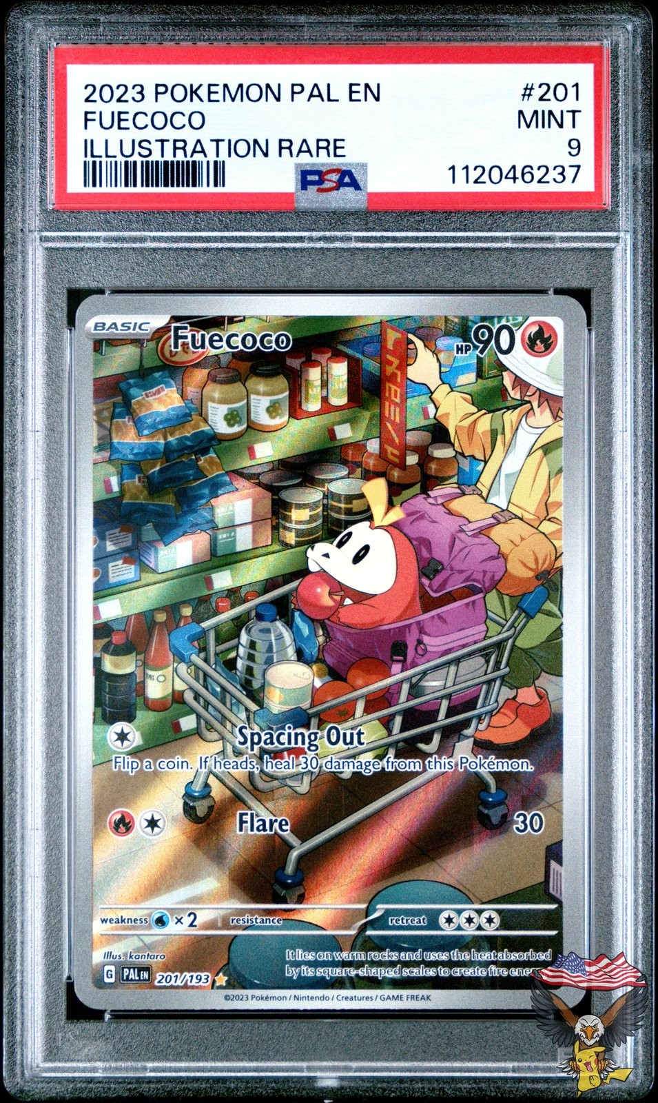 Fuecoco 201/193 Illustration Rare Pal En-Paldea Evolved Pokemon PSA 9