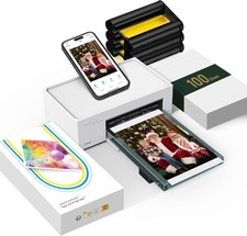 Liene M100 4x6'' Photo Printer, Phone Printer 100 Sheets & 3 white 