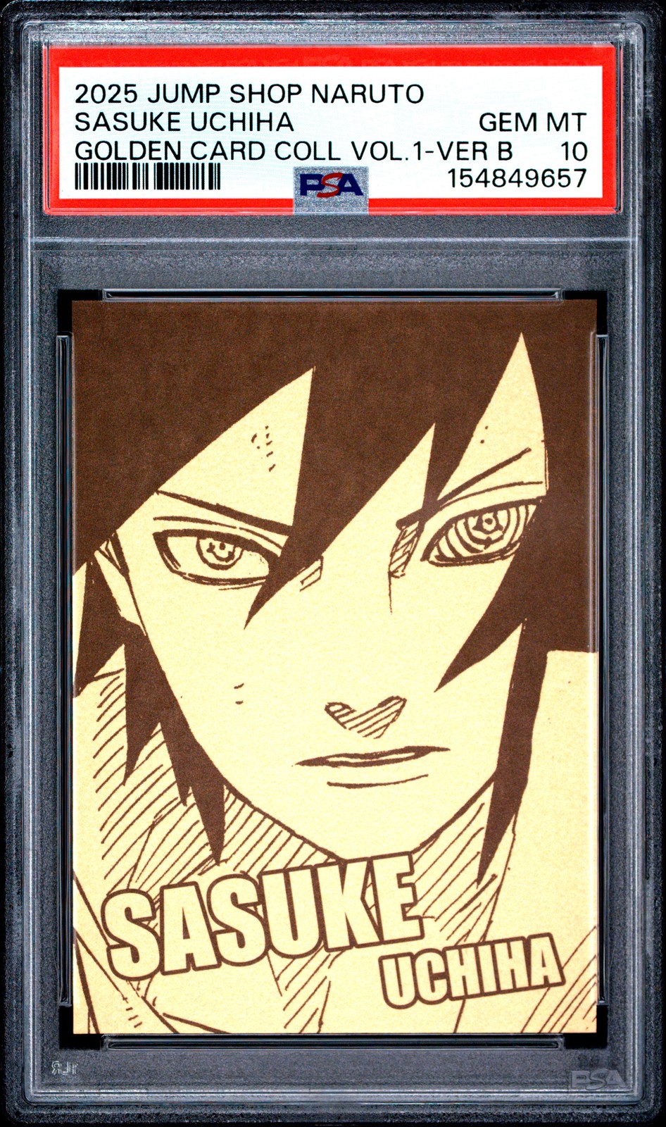 2025 JUMP SHOP NARUTO GOLDEN CARD COLLECTION VOL.1 SASUKE UCHIHA PSA 10 view 1