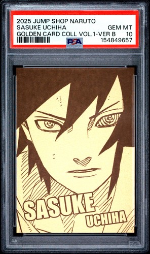 2025 JUMP SHOP NARUTO GOLDEN CARD COLLECTION VOL.1 SASUKE UCHIHA PSA 10