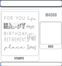 HAPPY PLACE Stamp and Metal Cutting Dies for DIY Handmade Cards Scrapbook