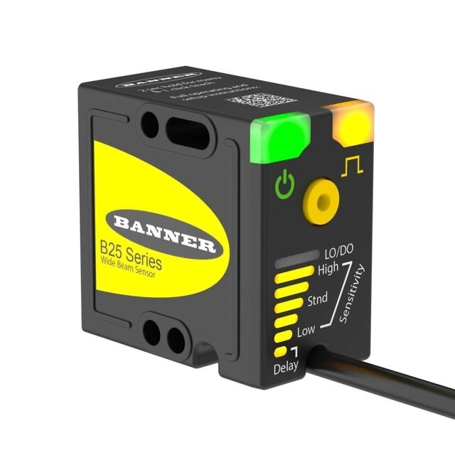 BANNER ENGINEERING B25-K6LP-Q5 Sensor, Photoelectic, Retroreflective, Wide