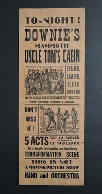 Late 1800's Broadside Downie's Mammoth UNCLE TOM'S CABIN