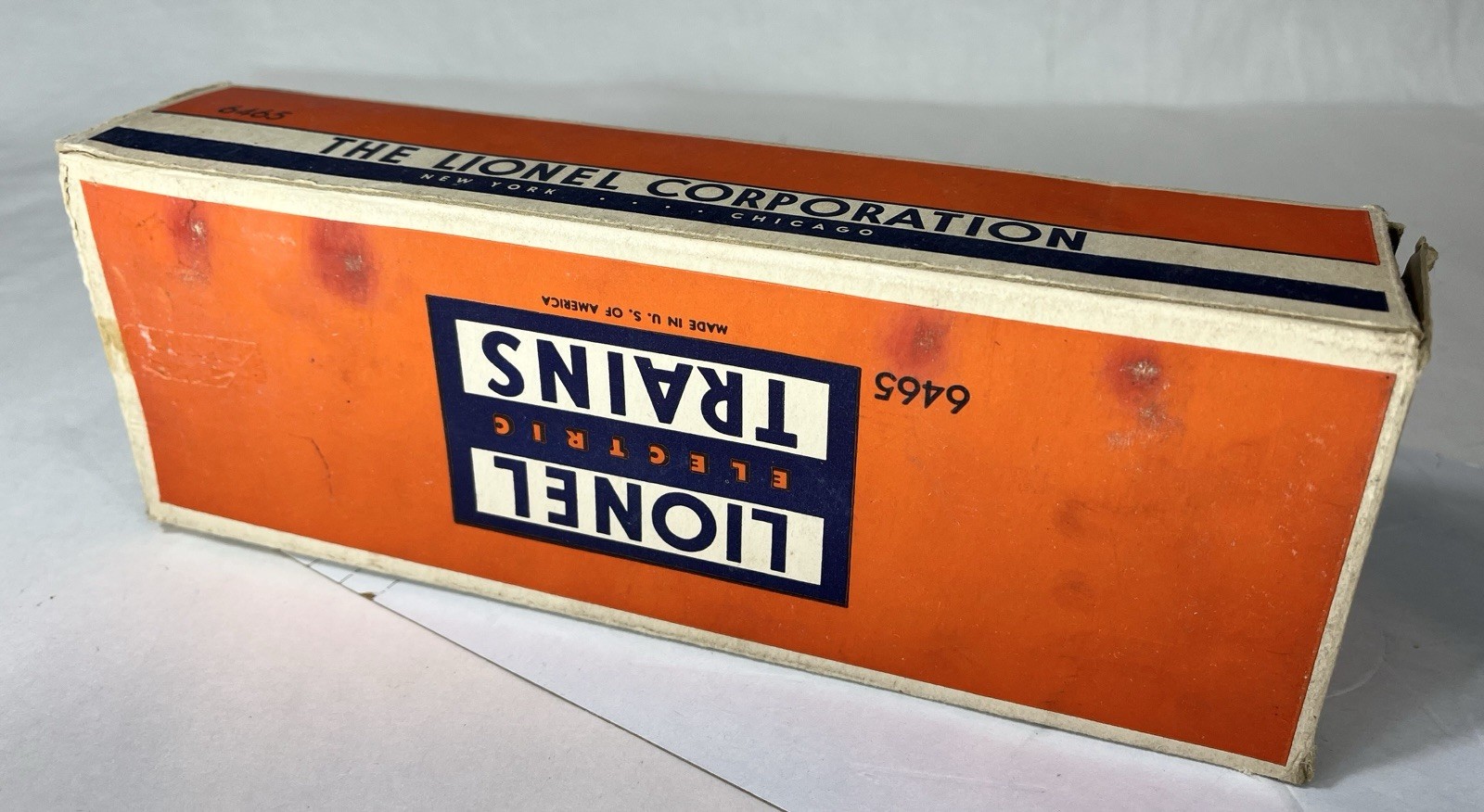 Lionel Postwar Sunoco 2 Dome Tank Car 6465 VERY GOOD+ W/ ORIGINAL BOX !