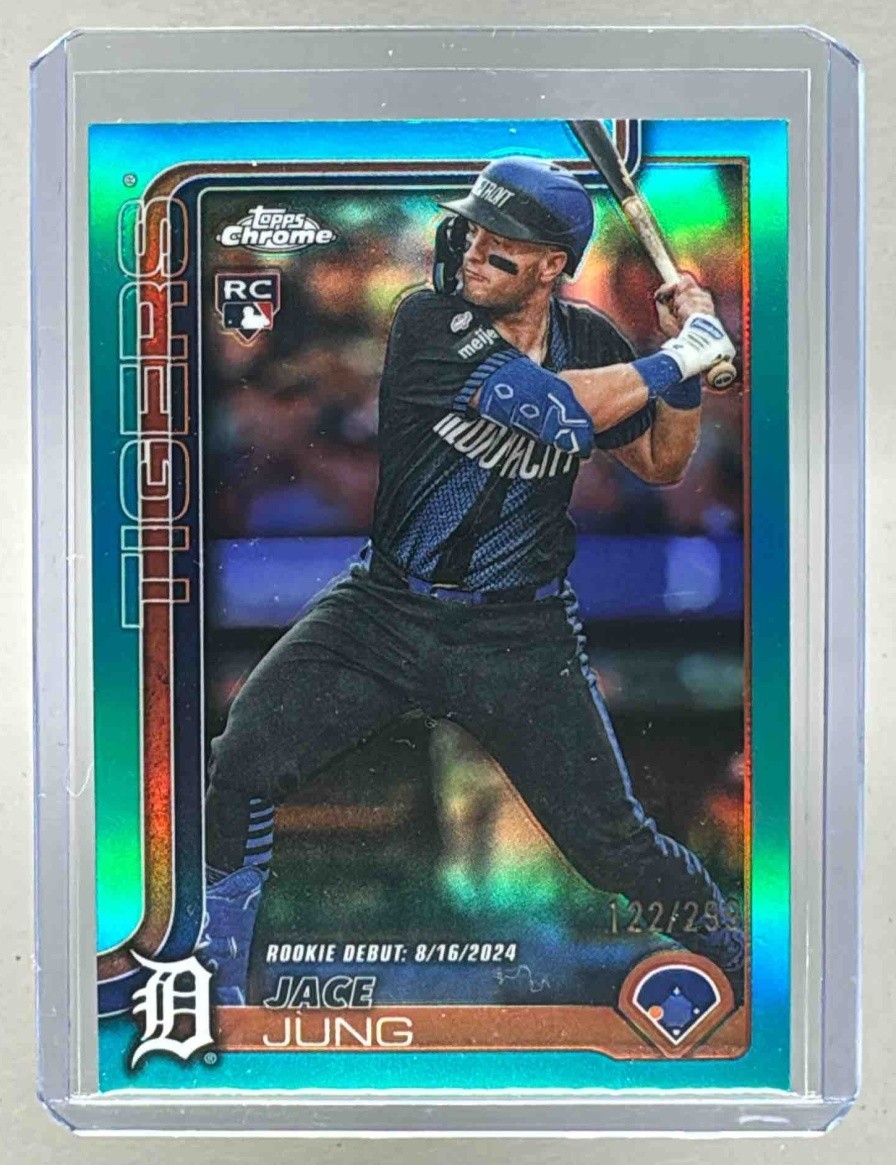 Jace Jung 2025 Topps Chrome Update #USC121 Teal Refractor Rookie RC /299