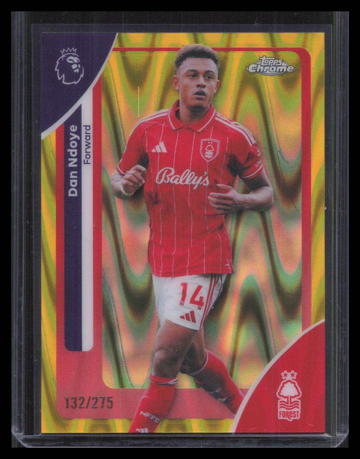 Dan Ndoye 2026 Topps Chrome Premier League #153 Yellow Raywave #/275