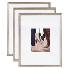 Kate and Laurel Adlynn Silver Picture Frame Set 16x20 or 8x10 Display